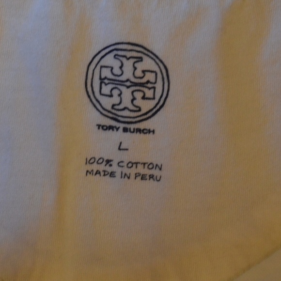 Tory Burch Blue and White Short Sleeve Tee - Picture 5 of 5